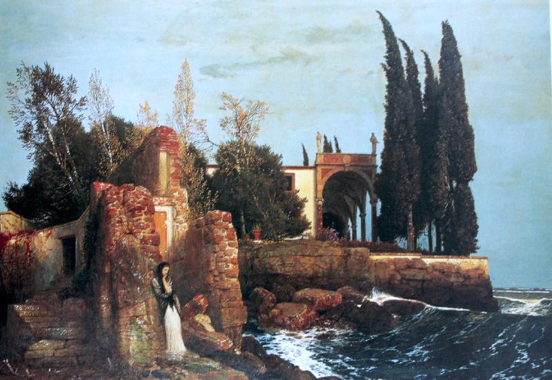 Arnold Bocklin Villa am Meer France oil painting art